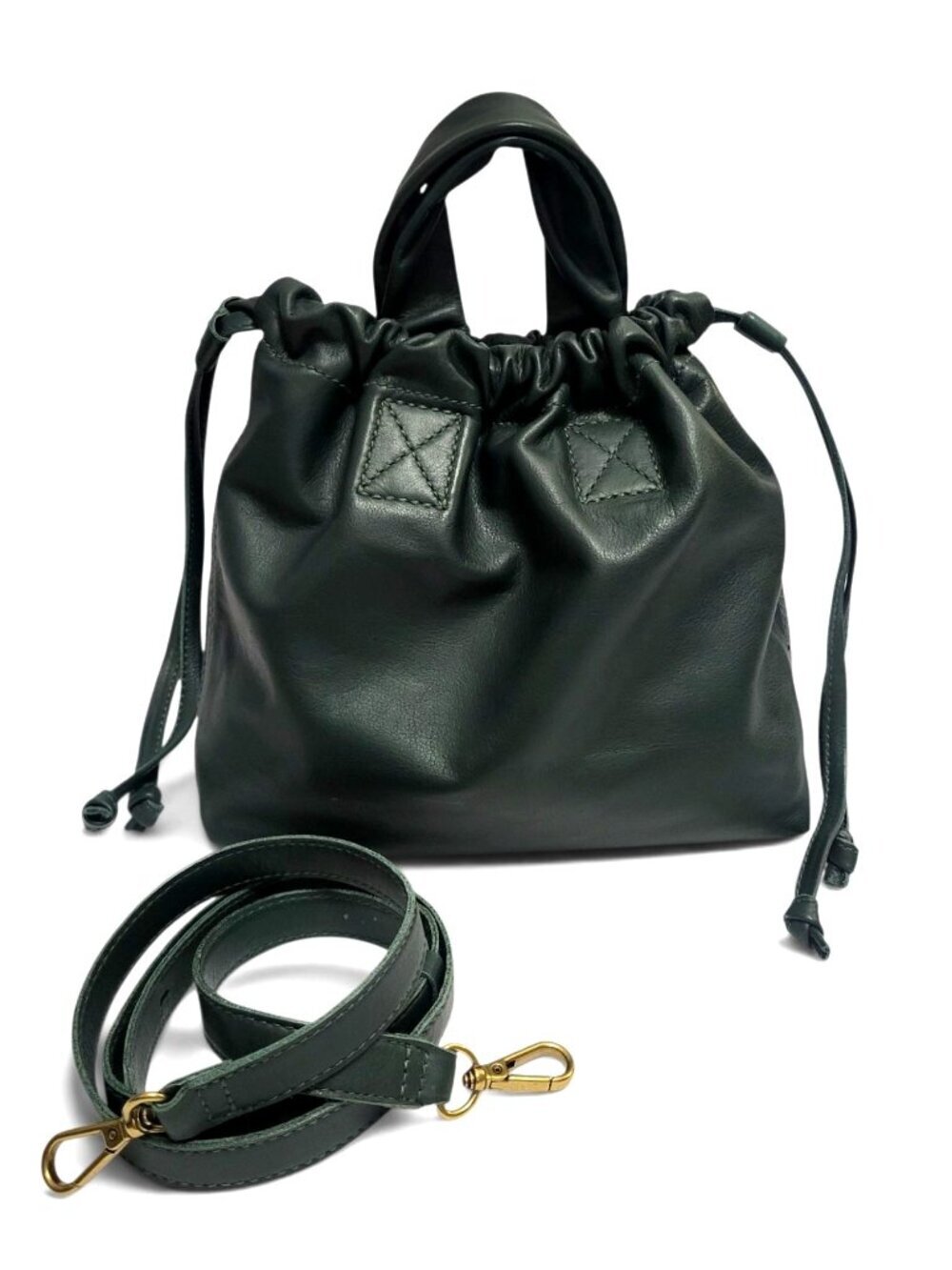 Madewell The Piazza Crossbody Bag Leather Drawstring Purse